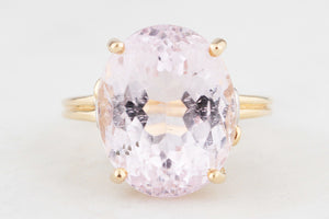 VINTAGE 9.30ct KUNZITE & DIAMOND RING 14ct GOLD