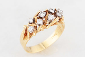 MID-CENTURY DIAMOND RING 18ct GOLD & PALLADIUM