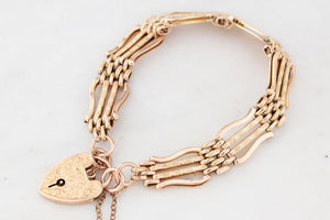 ANTIQUE EDWARDIAN GATE LINK BRACELET 9ct GOLD