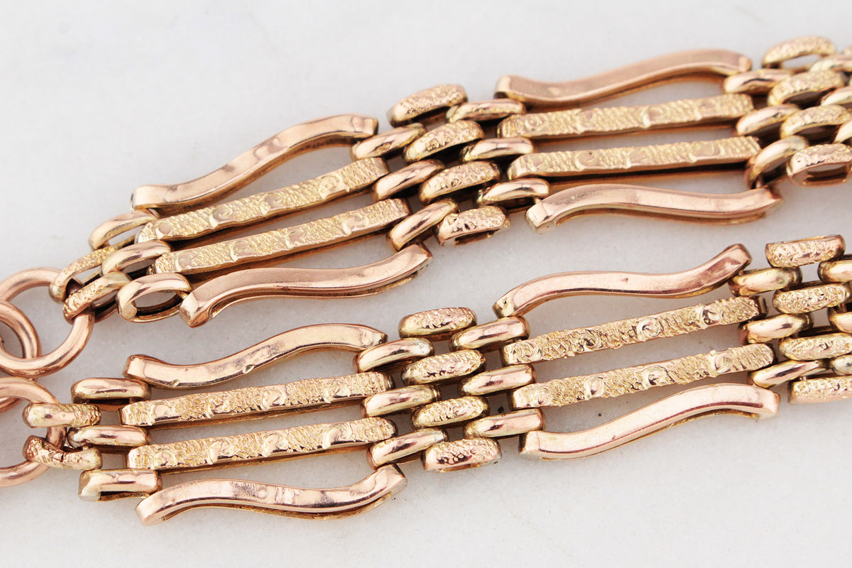 ANTIQUE EDWARDIAN GATE LINK BRACELET 9ct GOLD