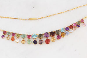 ANTIQUE EDWARDIAN c1900 HARLEQUIN NECKLACE 9ct GOLD