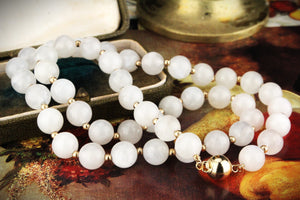 MOONSTONE & GOLD BEAD NECKLACE 14ct GOLD