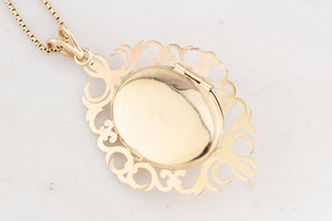 VINTAGE GARNET & SEED PEARL PENDANT LOCKET 9ct GOLD