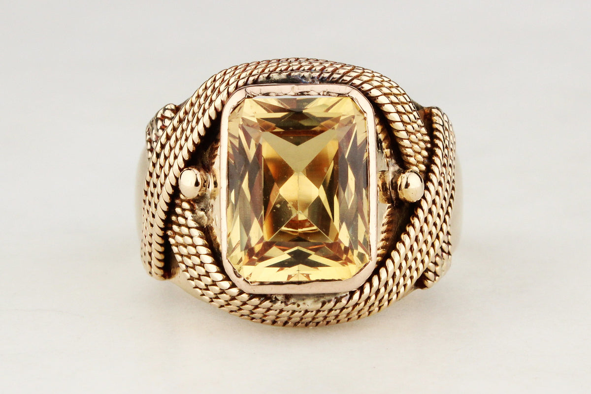 MID-CENTURY CITRINE RING 18ct GOLD