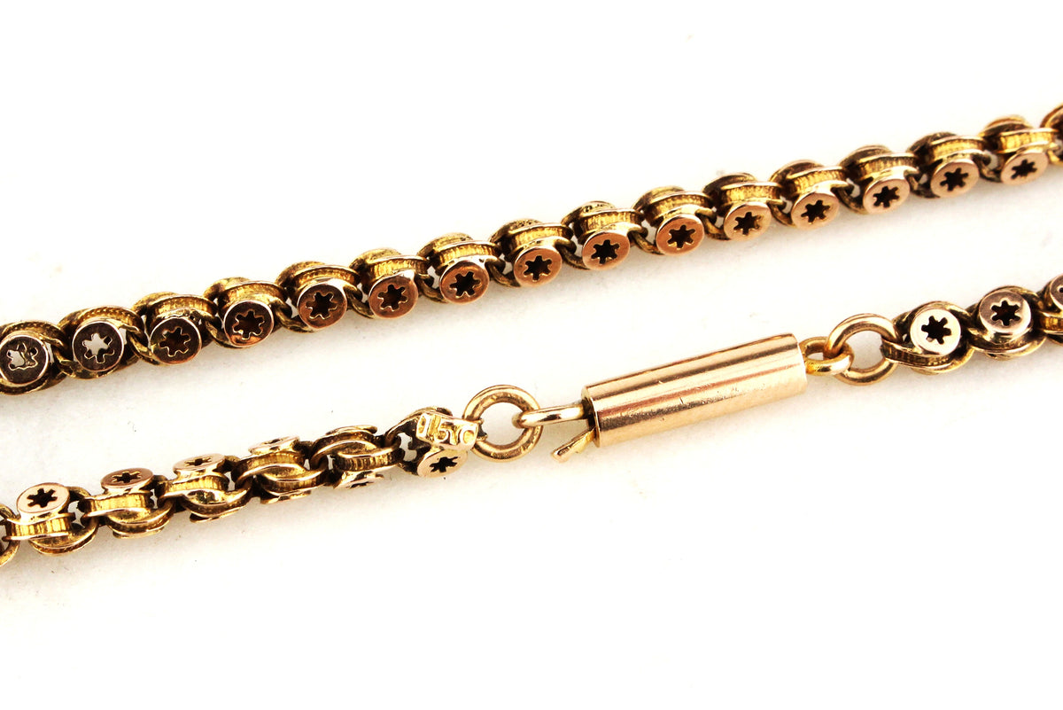 ANTIQUE VICTORIAN STAR LINK CHAIN 15ct GOLD