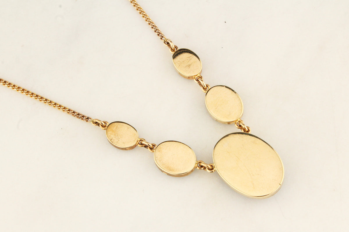 VINTAGE OPAL NECKLACE 9ct GOLD