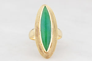 MID-CENTURY c1960 JADE RING 18ct GOLD