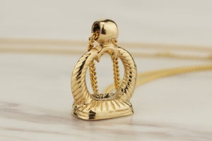 ANTIQUE DIAMOND SET FOB SEAL PENDANT ON 9ct YELLOW GOLD