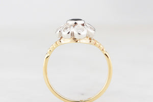 VINTAGE SAPPHIRE & DIAMOND DAISY RING 18ct GOLD