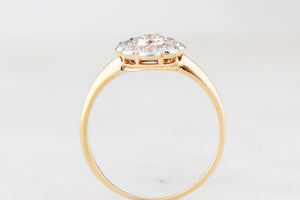 ANTIQUE EDWARDIAN .69ct DIAMOND DAISY RING 18ct GOLD & PLATINUM
