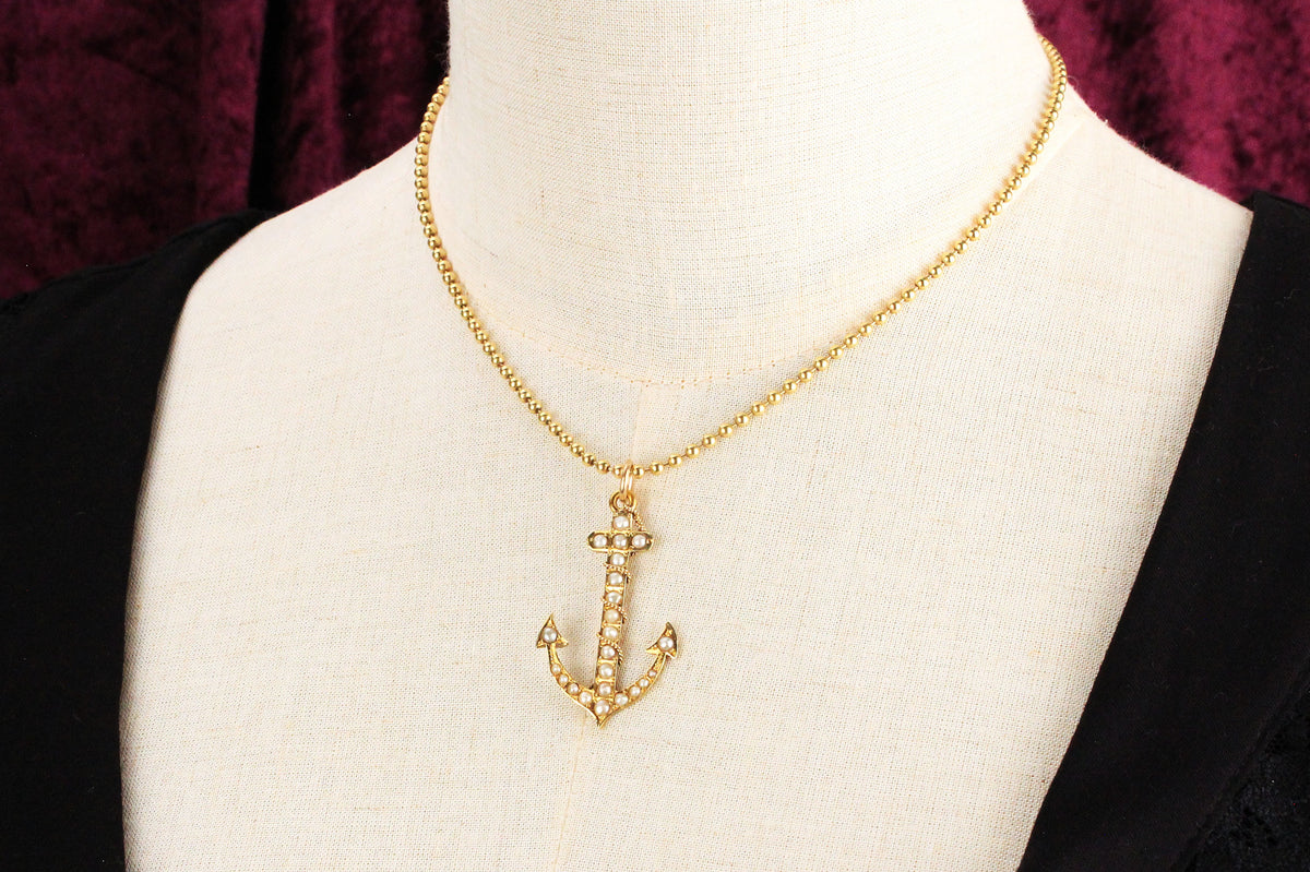 ANTIQUE AUSTRALIAN ANCHOR PENDANT 15ct GOLD