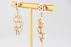 MID-CENTURY .50ct DIAMOND EARRINGS 14ct GOLD