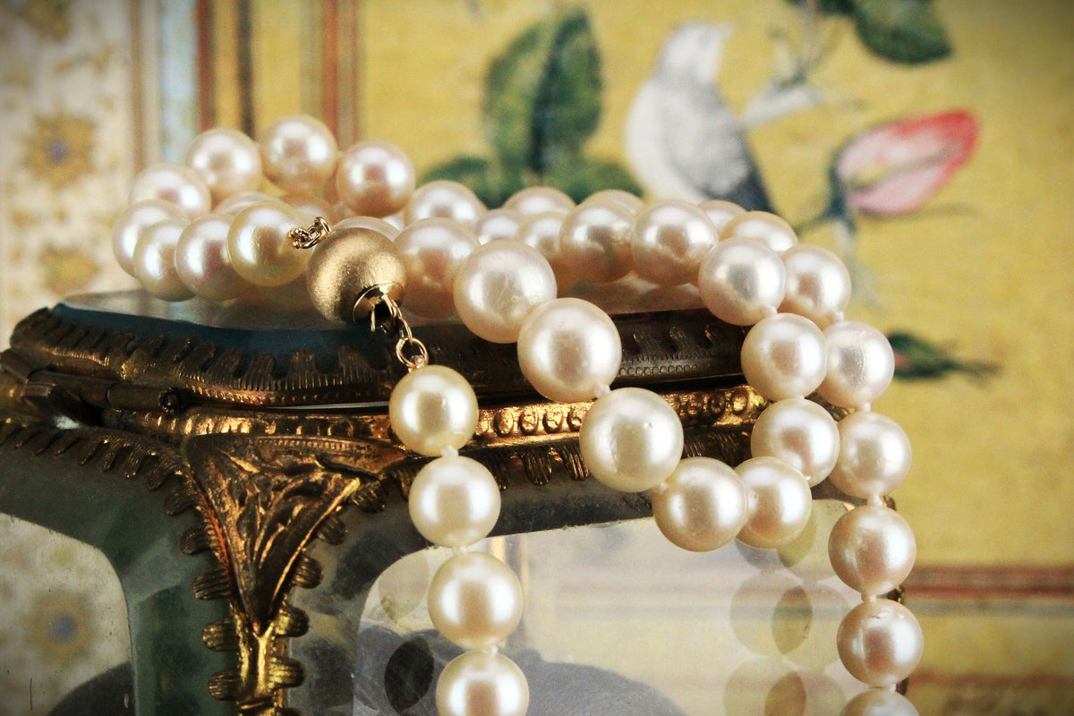 DREAMY SINGLE STRAND PEARLS 14ct GOLD