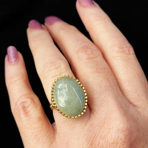 VINTAGE c1940’s 14.40ct JADEITE RING 18ct GOLD