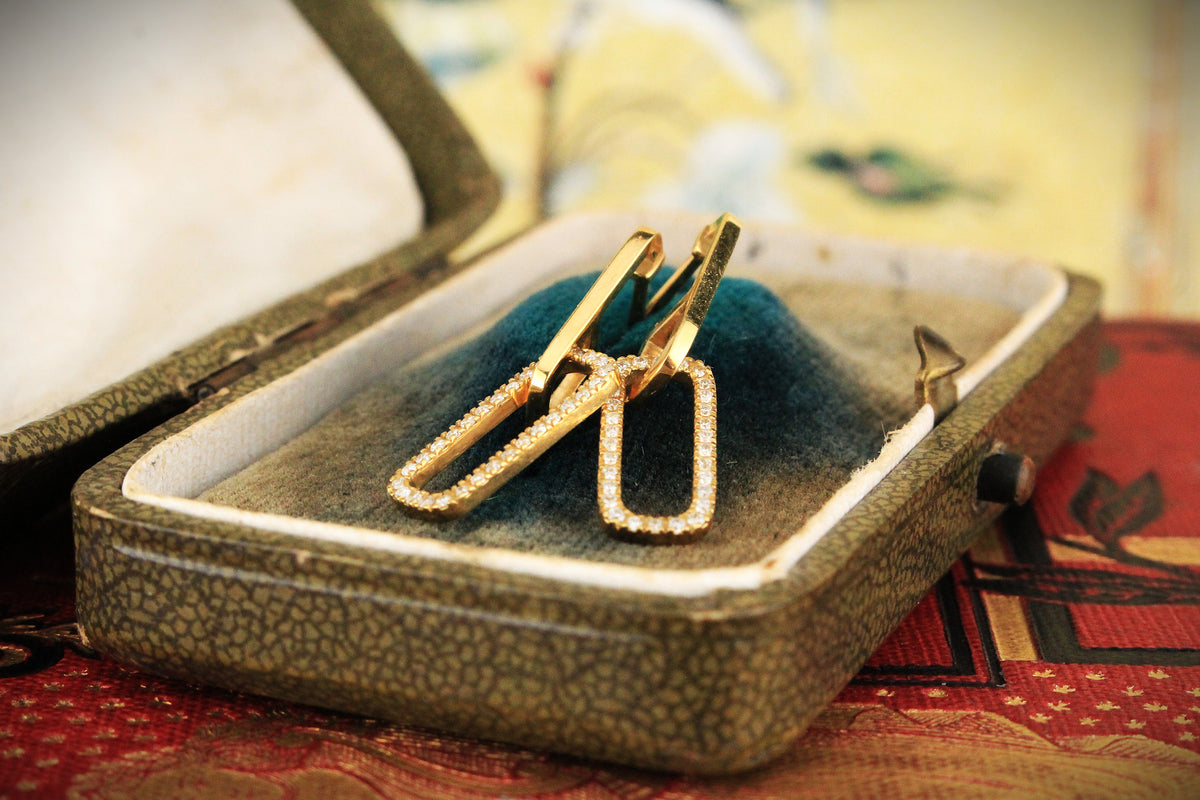 MODERN DIAMOND EARRINGS 18ct GOLD