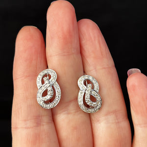 CONTEMPORARY .54ct DIAMOND EARRINGS 14ct WHITE GOLD