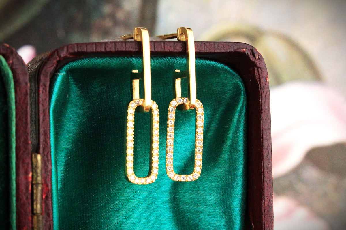 MODERN DIAMOND EARRINGS 18ct GOLD