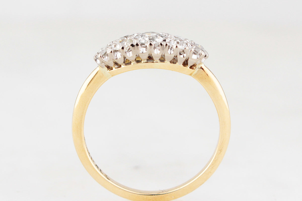 ANTIQUE EDWARDIAN c1900 .75ct SEVEN STONE DIAMOND RING 18ct GOLD &amp; PALLADIUM