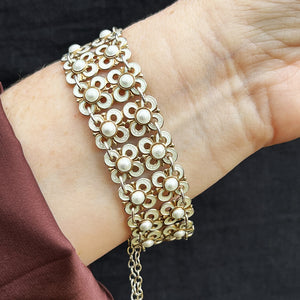MID-CENTURY STERLING SILVER DAVID ANDERSON ENAMEL BRACELET