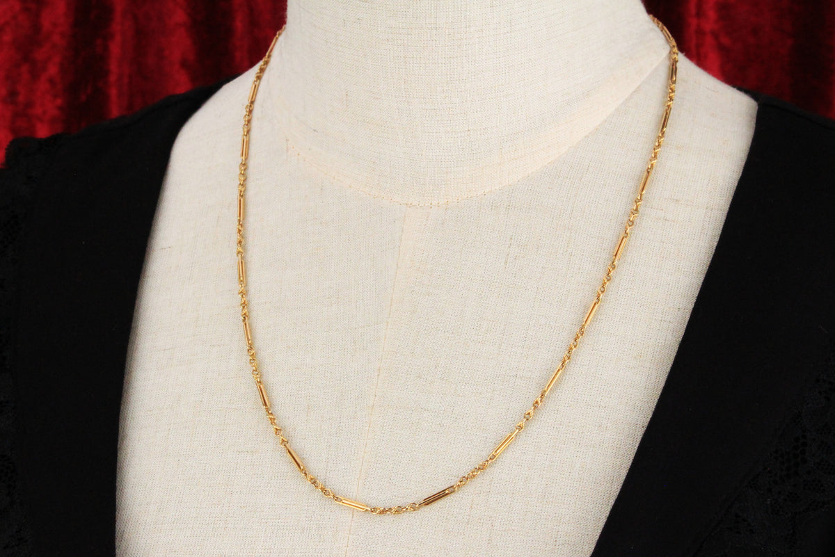 ANTIQUE EDWARDIAN FANCY LINK CHAIN 15ct GOLD