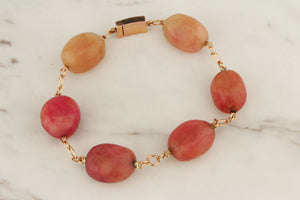 ANTIQUE EDWARDIAN c1900 AVENTURINE QUARTZ BRACELET 9ct ROSE GOLD