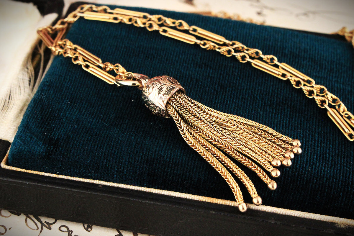 ANTIQUE TASSEL PENDANT 9ct GOLD