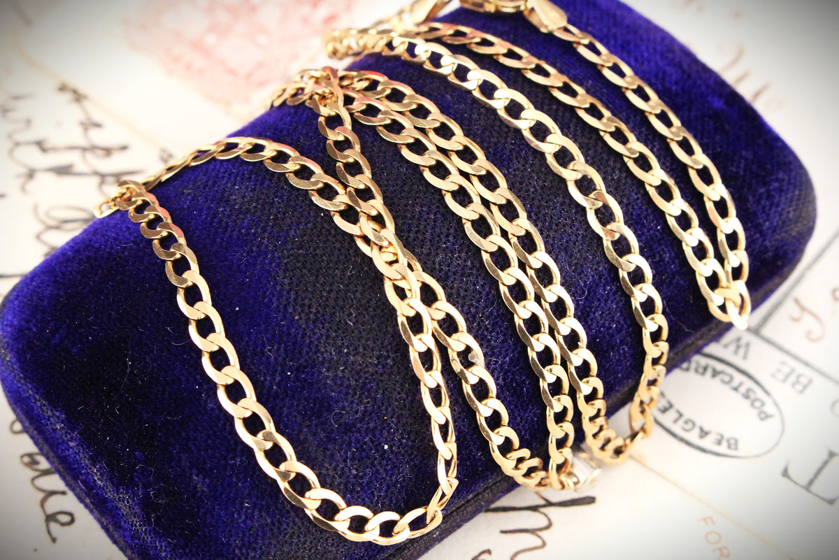VINTAGE CURB LINK 49cm CHAIN 9ct GOLD