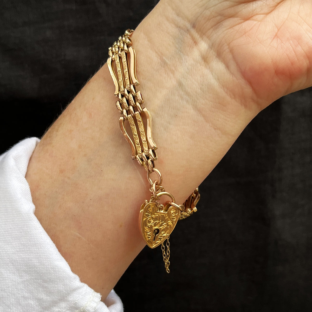 ANTIQUE EDWARDIAN GATE LINK BRACELET 9ct GOLD