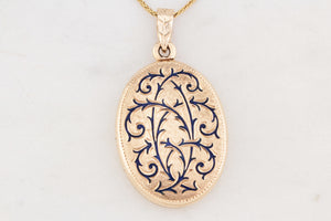 VINTAGE ENAMEL LOCKET 9ct GOLD