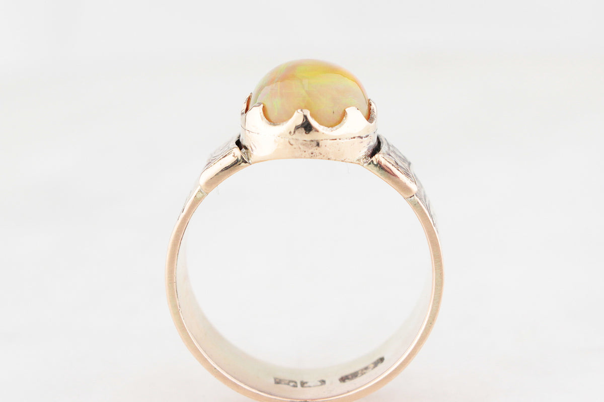 ANTIQUE VICTORIAN c1880’s FIRE OPAL RING 15ct GOLD
