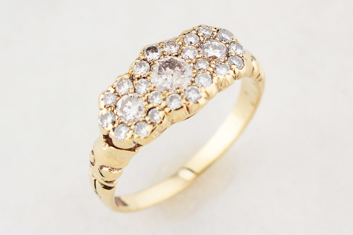 ANTIQUE EDWARDIAN c1918 1.00ct DIAMOND RING 18ct GOLD
