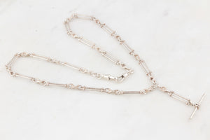 ANTIQUE c1915 EDWARDIAN STERLING SILVER WATCH CHAIN