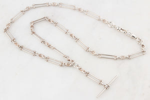 ANTIQUE c1915 EDWARDIAN STERLING SILVER WATCH CHAIN