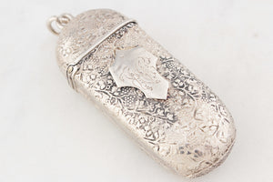 ANTIQUE VICTORIAN 1879 VESTA CASE STERLING SILVER