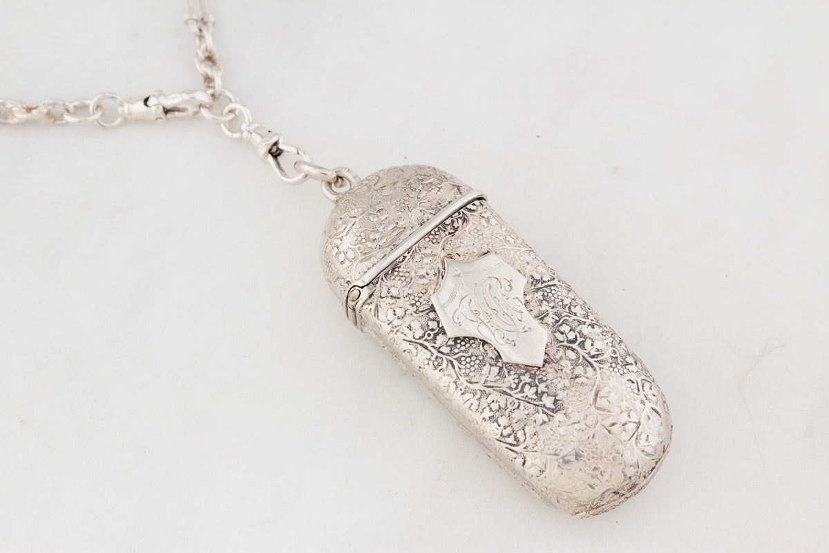 ANTIQUE VICTORIAN 1879 VESTA CASE STERLING SILVER