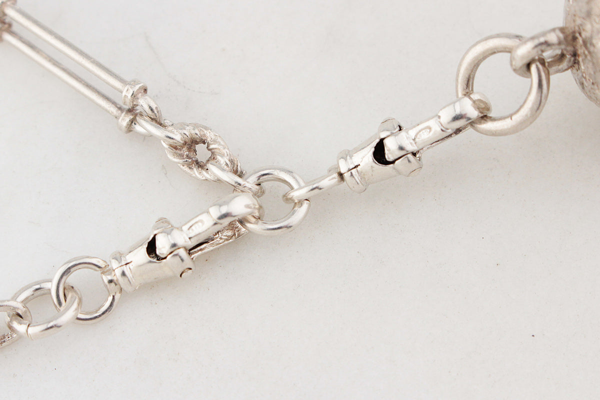 ANTIQUE c1915 EDWARDIAN STERLING SILVER WATCH CHAIN
