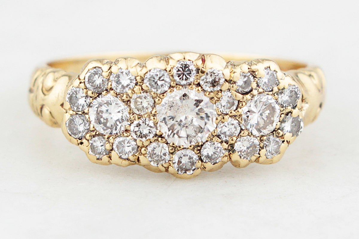 ANTIQUE EDWARDIAN c1918 1.00ct DIAMOND RING 18ct GOLD