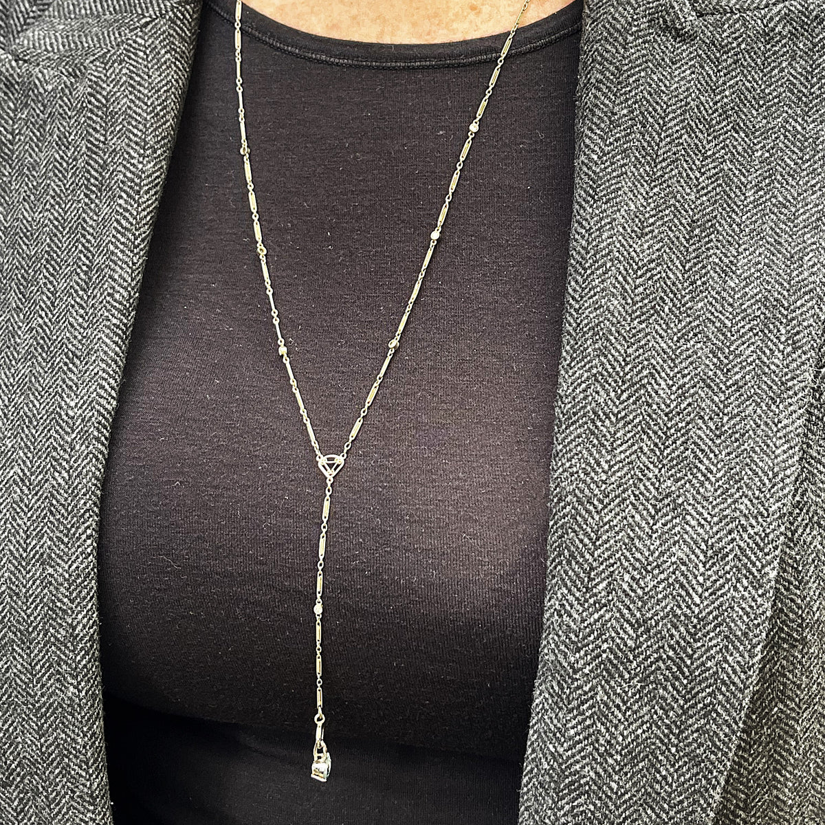 VINTAGE CONVERTIBLE c1930 DIAMOND NECKLACE 14ct GOLD