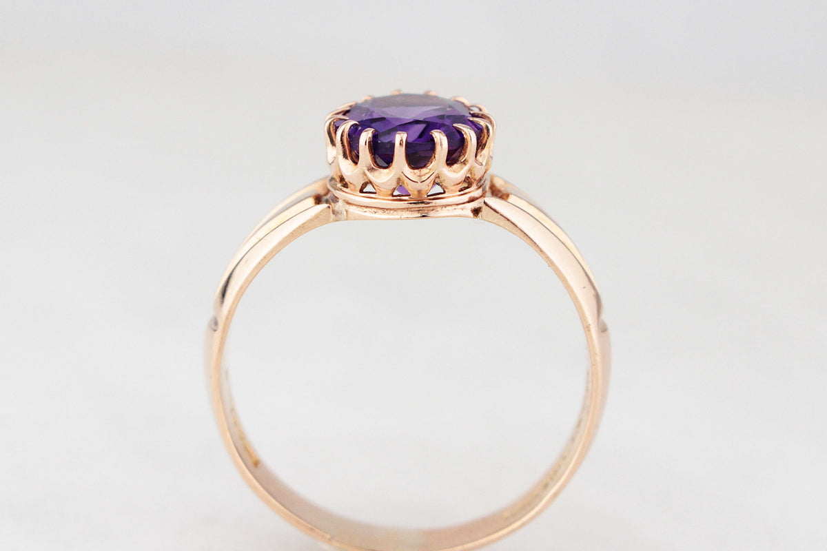 ANTIQUE AUSTRALIAN AMETHYST RING 15ct GOLD