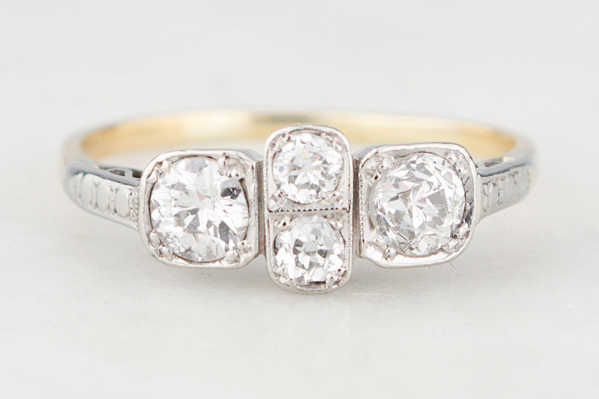 ANTIQUE ART DECO DIAMOND RING 18ct GOLD