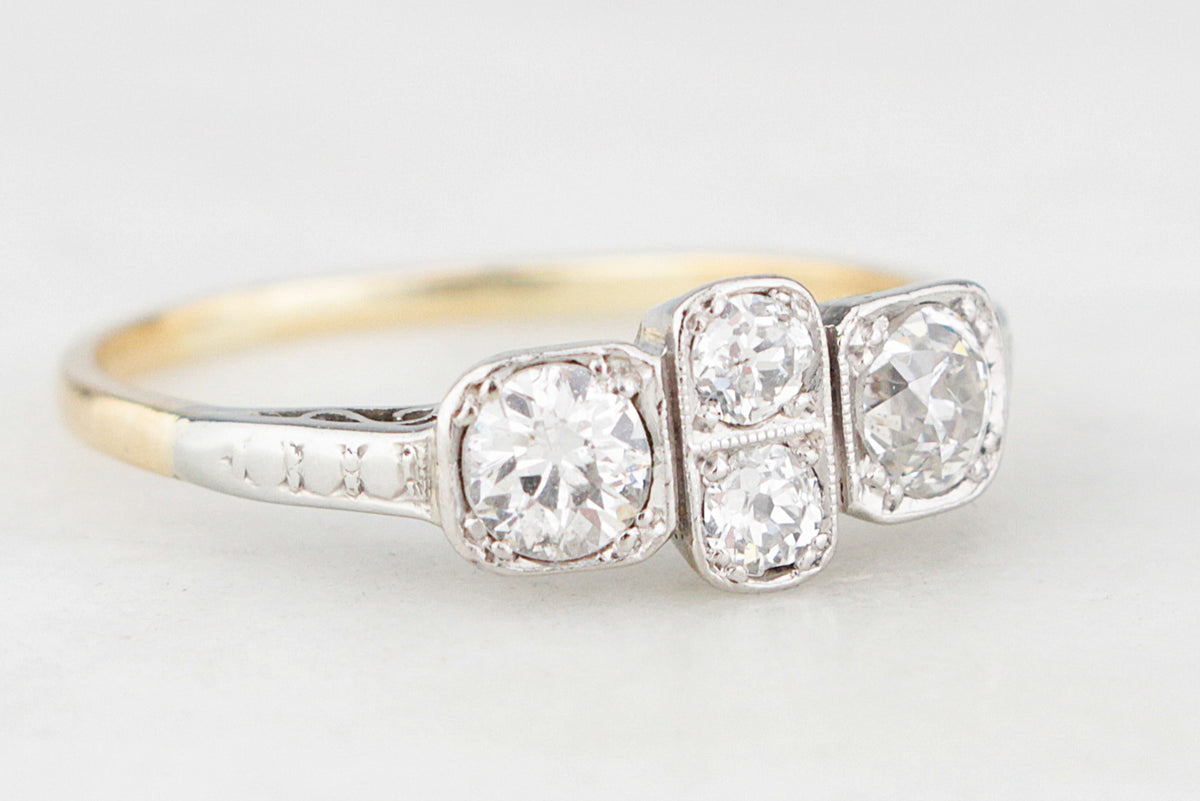 ANTIQUE ART DECO DIAMOND RING 18ct GOLD