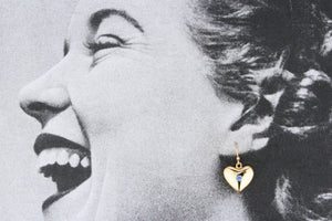 VINTAGE SAPPHIRE HEART EARRINGS 9ct GOLD