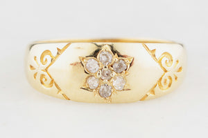 ANTIQUE VICTORIAN 1889 DIAMOND RING 15CT GOLD