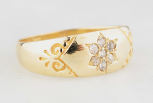 ANTIQUE VICTORIAN 1889 DIAMOND RING 15CT GOLD