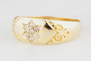 ANTIQUE VICTORIAN 1889 DIAMOND RING 15CT GOLD