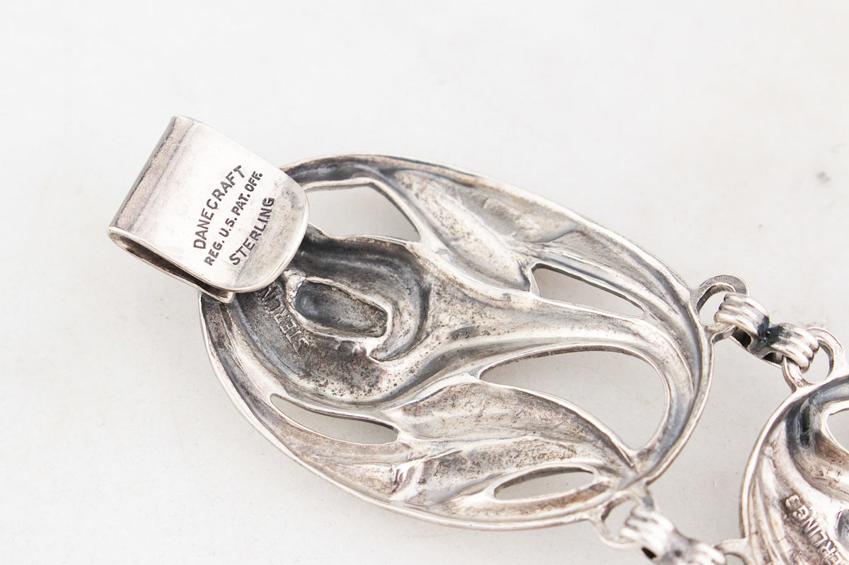 VINTAGE DANECRAFT 'LILIES' BRACELET STERLING SILVER