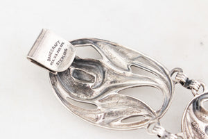 VINTAGE DANECRAFT 'LILIES' BRACELET STERLING SILVER