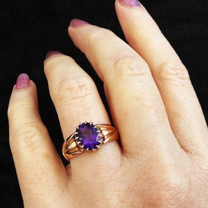ANTIQUE AUSTRALIAN AMETHYST RING 15ct GOLD