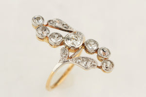 ANTIQUE ART NOUVEAU c1900 DIAMOND RING 18ct YELLOW GOLD & PLATINUM