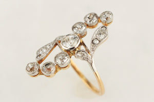 ANTIQUE ART NOUVEAU c1900 DIAMOND RING 18ct YELLOW GOLD & PLATINUM